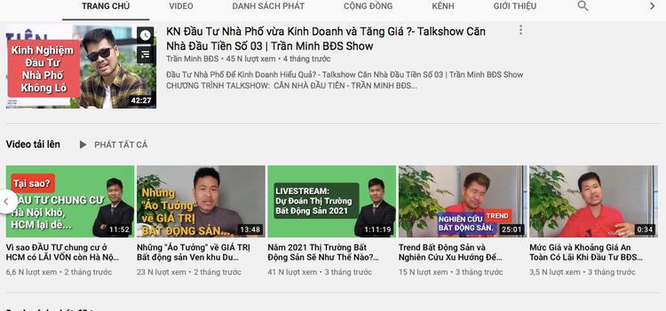 hình ảnh kênh youtube Trần Minh BĐS