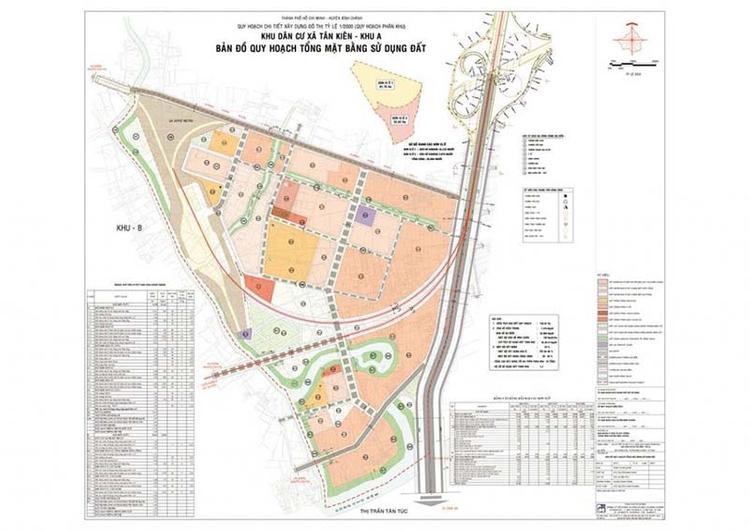Bản đồ quy hoạch tổng mặt bằng sử dụng đất xã Tân Kiên huyện Bình Chánh
