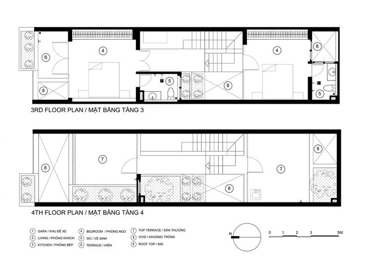 mặt bằng tầng 3 và 4