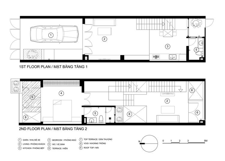 mặt bằng tầng 1 và 2