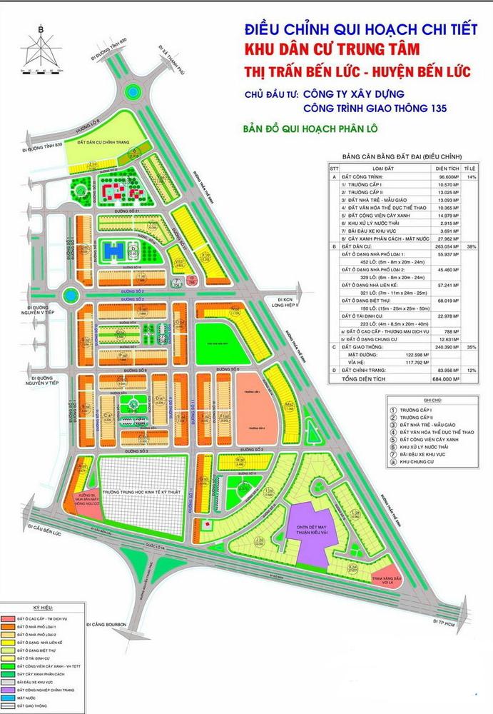 Điều chỉnh quy hoạch chi tiết khu dân cư trung tâm huyện Bến Lức