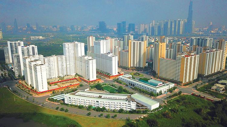 nhiều toà nhà cao tầng