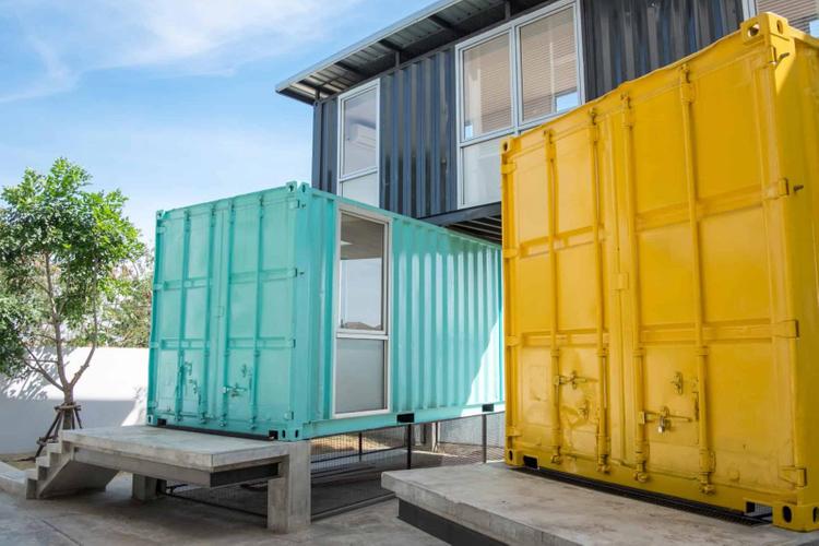 nhà container đẹp, sơn sắc màu