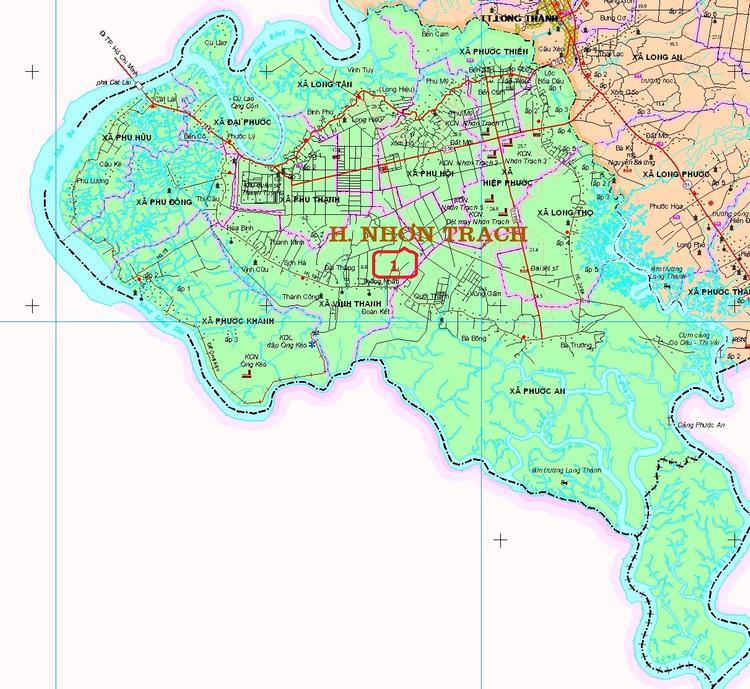 bản đồ hành chính nhơn trạch đồng nai