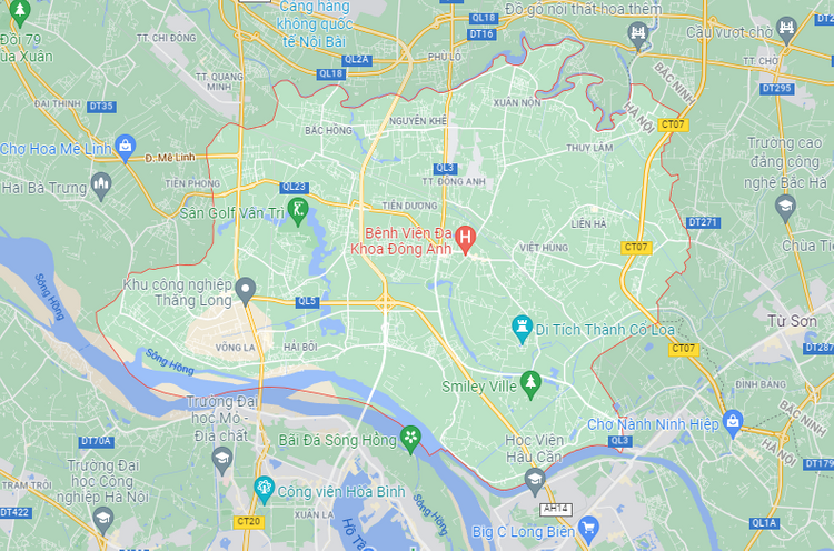 Vị trí huyện Đông Anh