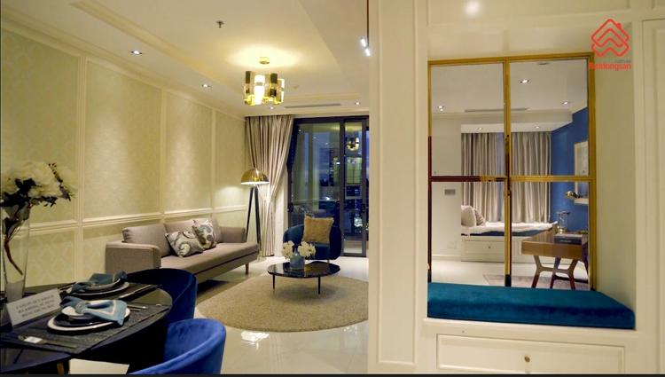 Phòng khách căn hộ mẫu The Grand Manhattan 