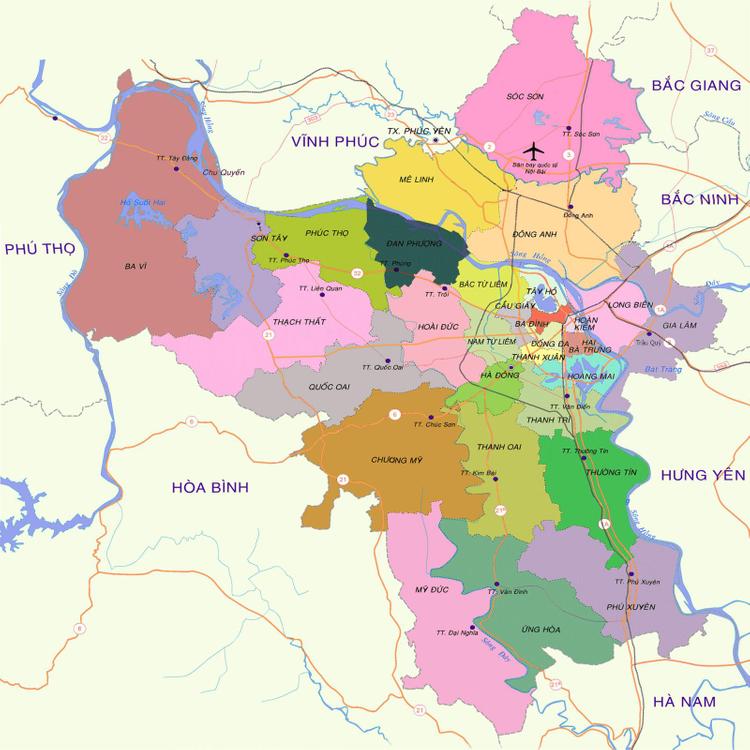 vị trí huyện đan phượng