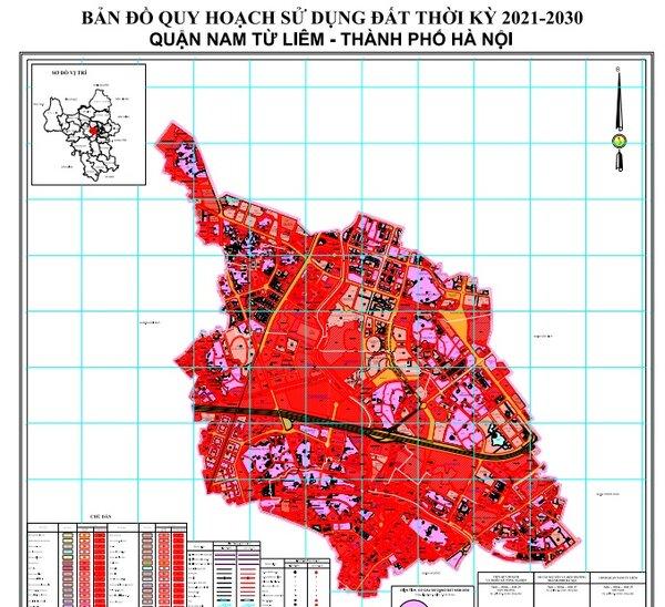 bản đồ quy hoạch sử dụng đất quận Nam Từ Liêm