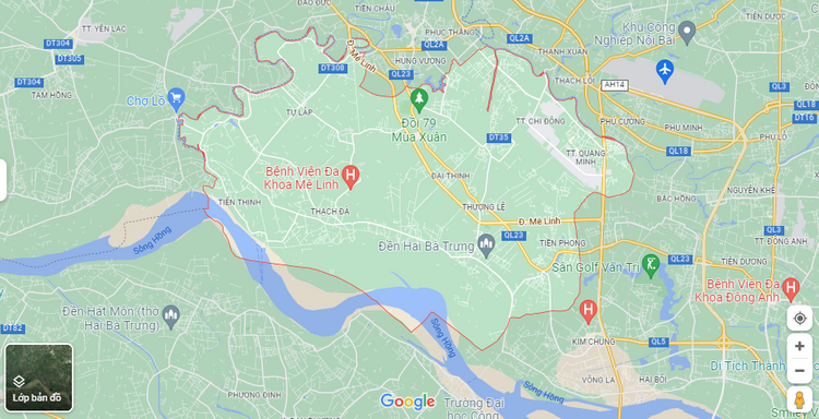 vị trí huyện mê linh