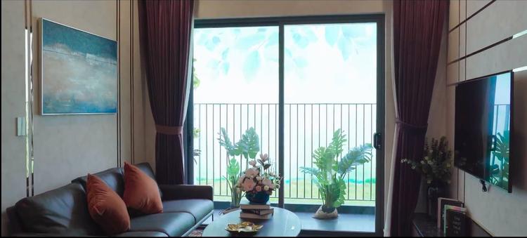 Phòng khách căn hộ mẫu Happy One Central Bình Dương