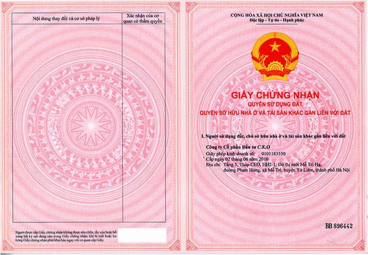  Hình ảnh sổ hồng chung cư