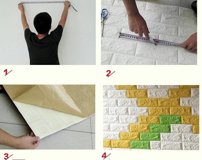 cách dán xốp dán tường
