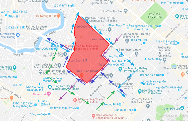 Quận 3 tọa lạc tại vị trí trung tâm TP.HCM