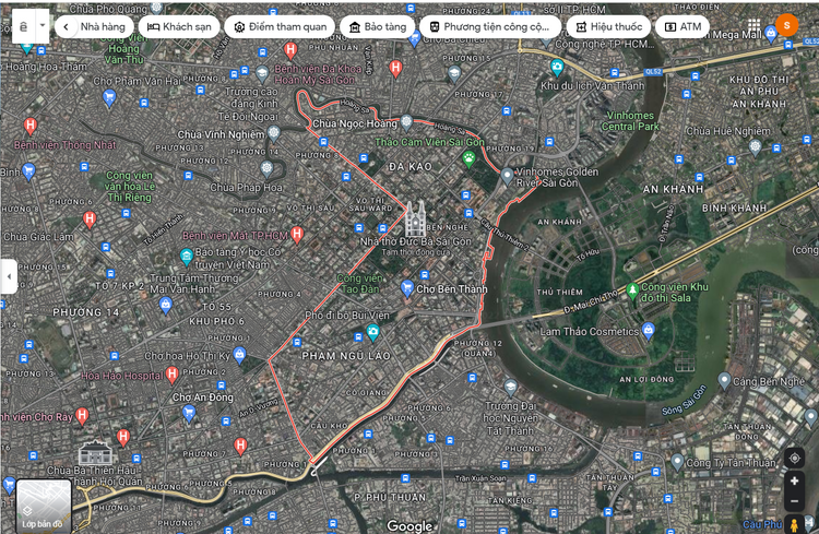 Định vị quận 1 trên google map