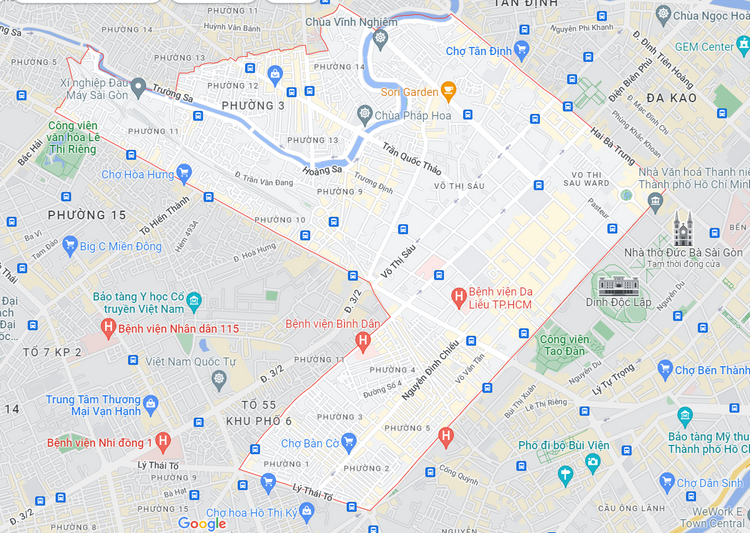 Quận 3 trên google map