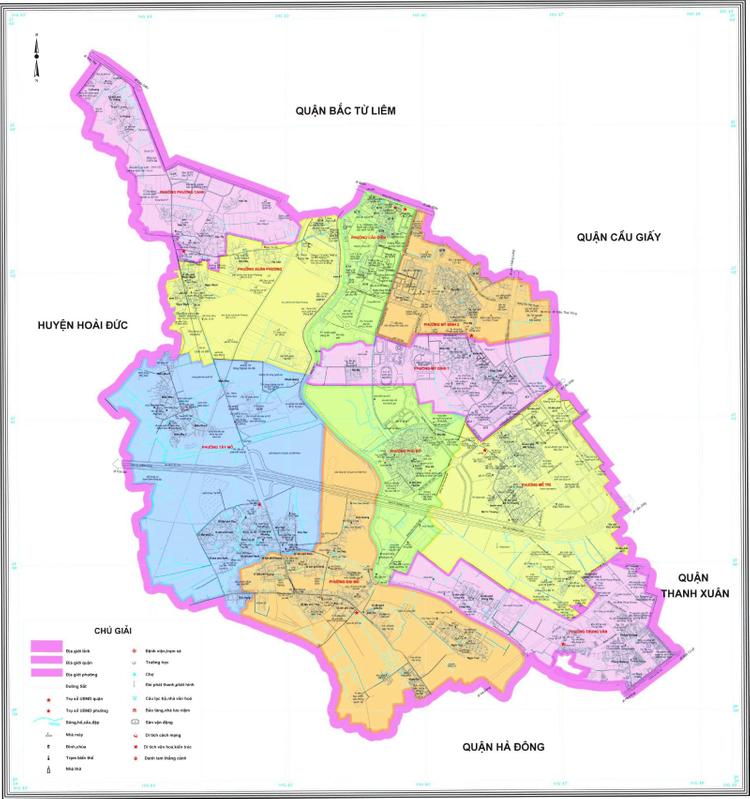 Bản đồ hành chính quận Nam Từ Liêm