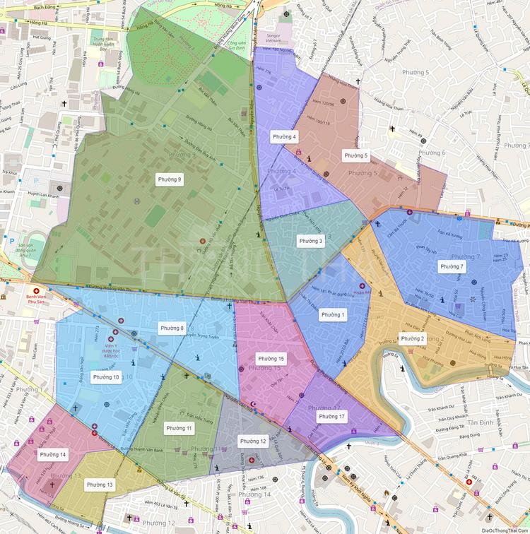 bản đồ các phường quận phú nhuận