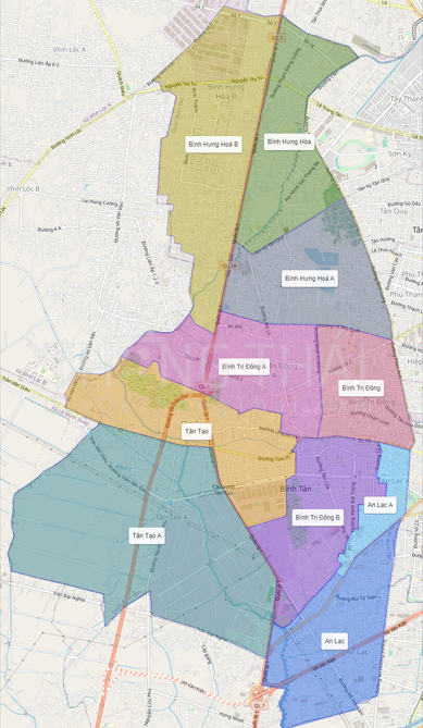 bản đồ hành chính quận bình tân