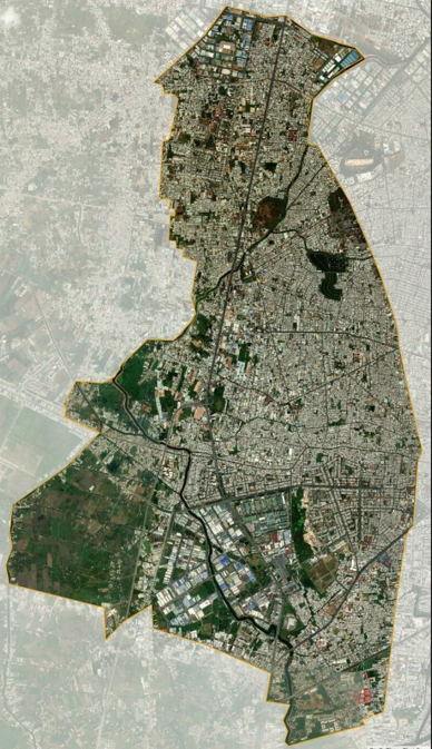 Quận Bình Tân nhìn từ vệ tinh