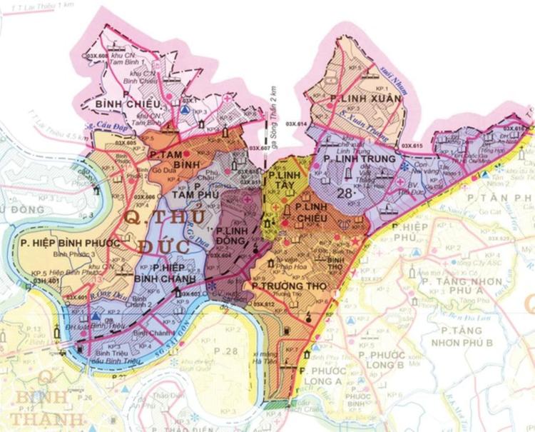 Bản đồ hành chính Thủ Đức