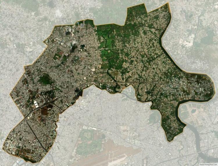 Bản đồ quận 12 chụp từ vệ tinh
