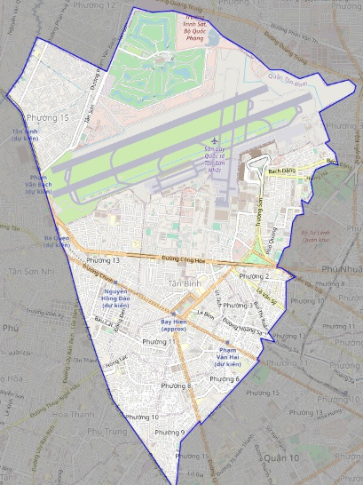 Bản đồ quận Tân Bình trên nền Open Street Map