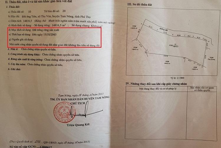 Hình ảnh sổ đỏ đất rừng sản xuất