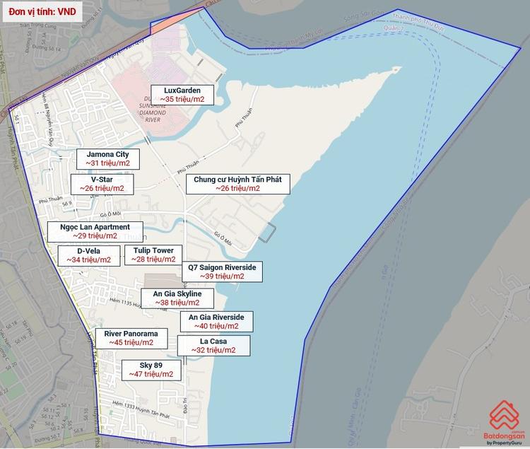 Giá chung cư Quận 7: phường Phú Thuận