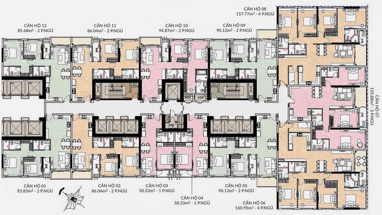 Mặt bằng Saigon Pearl: tòa Opal