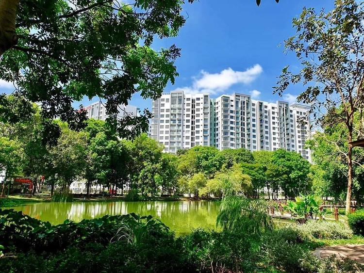 Từ các căn hộ Celadon City có thể nhìn ra công viên