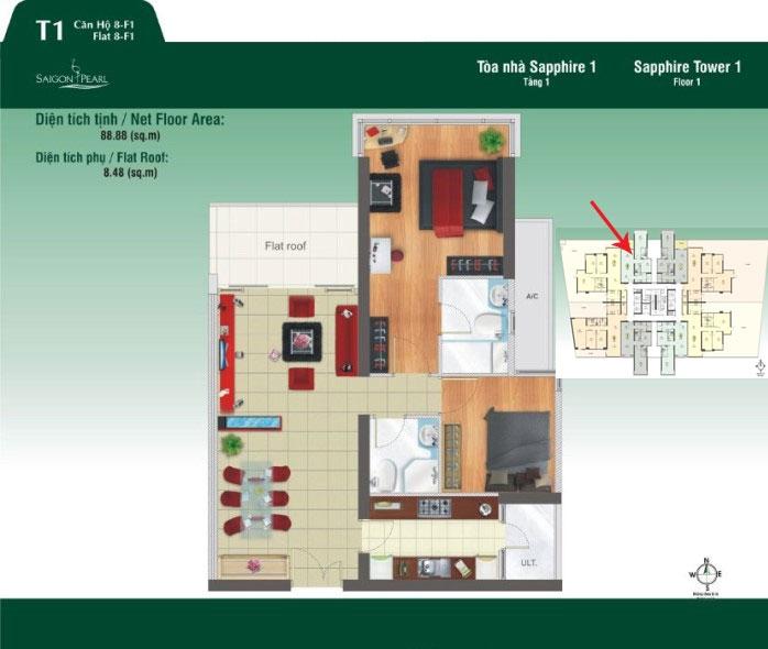 thiết kế căn 08 Saigon Pearl Sapphire 1