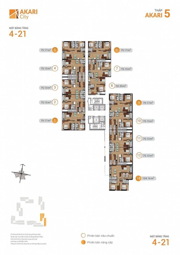 mặt bằng tầng 4-21 block AK5