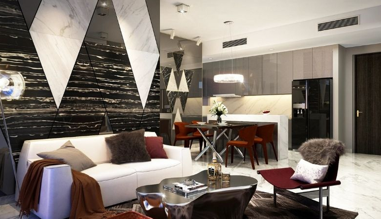 Phòng khách căn hộ Linden