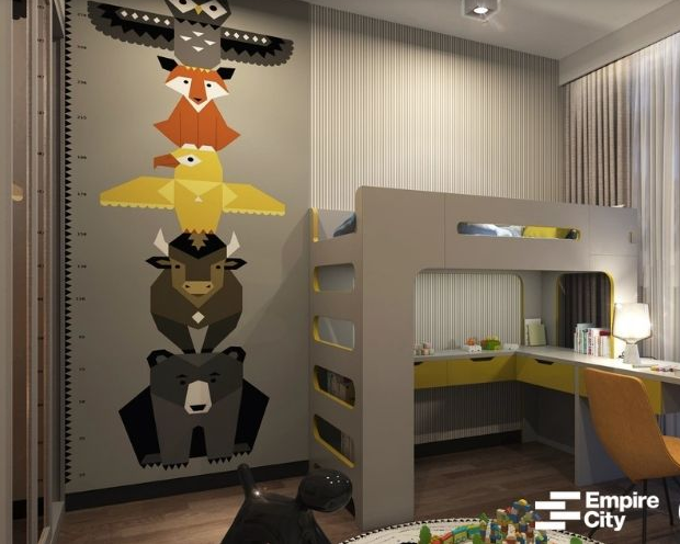 phòng ngủ của con căn hộ Linden