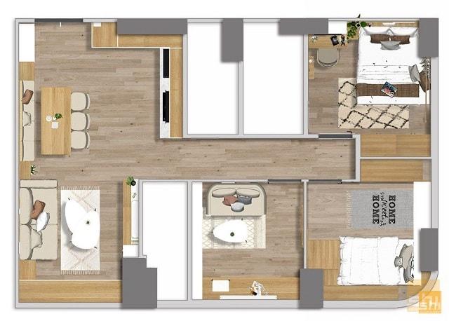 Mặt bằng căn hộ topaz elite