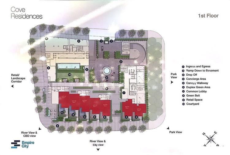 Mặt bằng tầng 1 Cove Residence