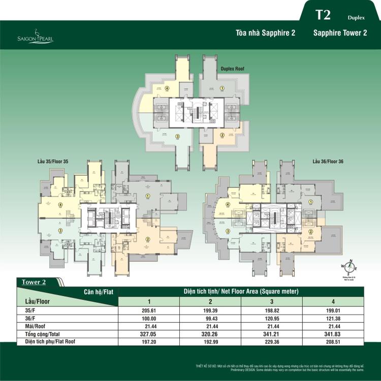 Mặt bằng Sapphire 2 Saigon Pearl: duplex