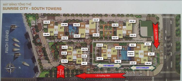 Mặt bằng tổng thể Sunrise City khu South Tower