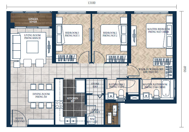 Căn hộ 3PN song lập tạo không gian riêng tư
