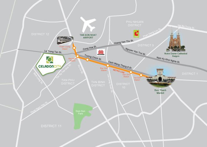 Vị trí dự án Celandon City Tân Phú