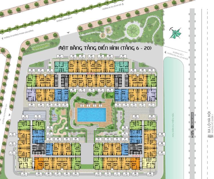 Mặt bằng căn hộ Lavita Charm Thủ Đức