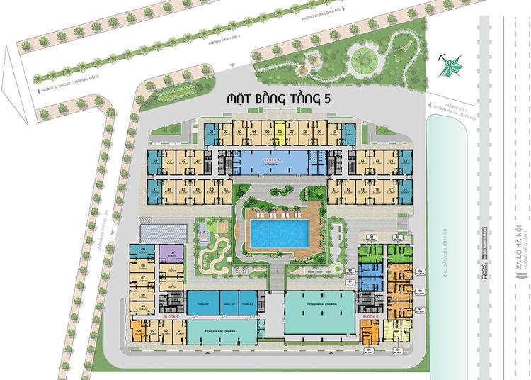 Mặt bằng tầng 5 căn hộ Lavita Charm Thủ Đức