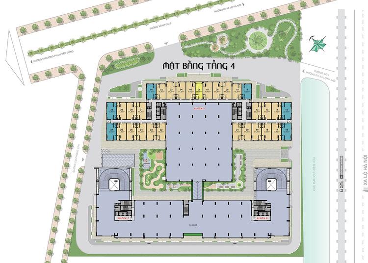 Mặt bằng tầng 2 căn hộ Lavita Charm Thủ Đức