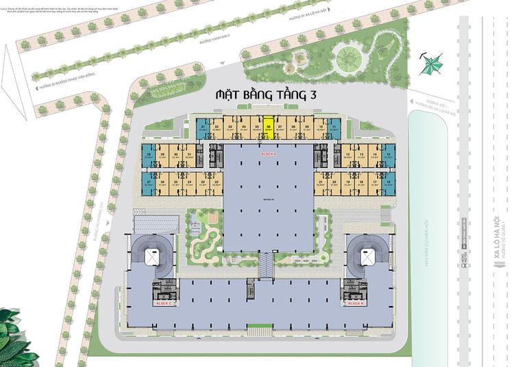 Mặt bằng tầng 3 căn hộ Lavita Charm Thủ Đức