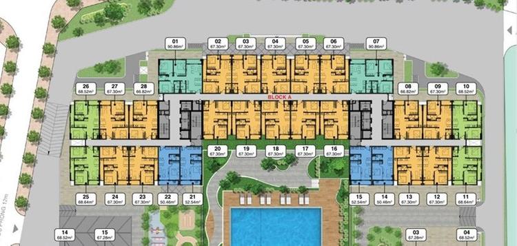 mặt bằng block a