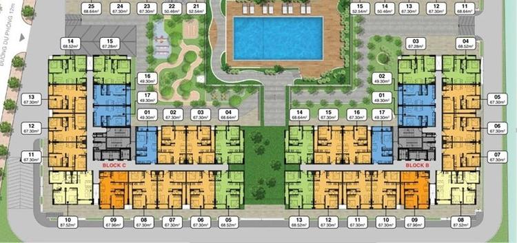 Mặt bằng block B và block C