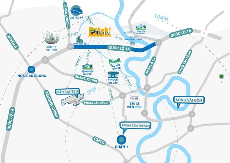 Vị trí dự án Picity High Park quận 12