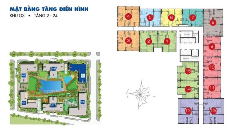 mặt bằng tầng điển hình khu g3