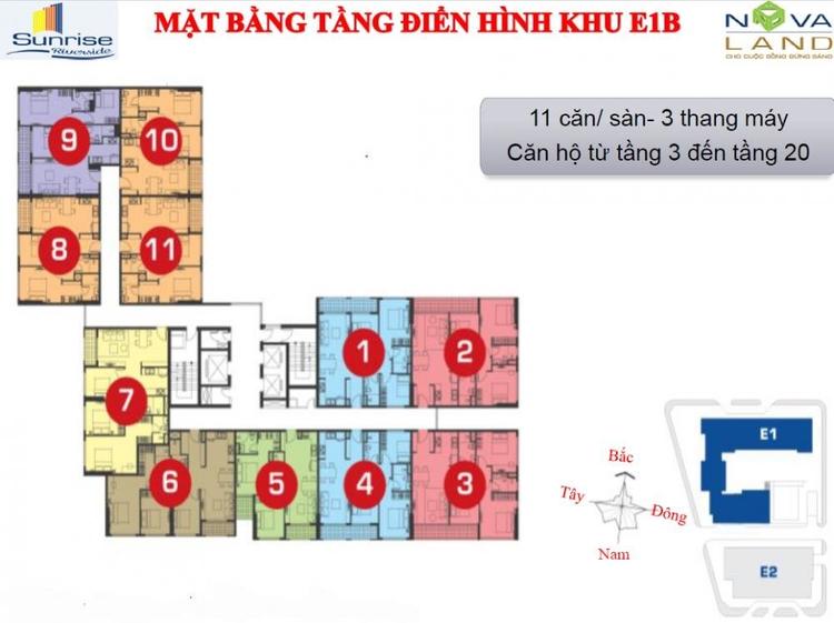 mặt bằng tầng điển hình khu e1b