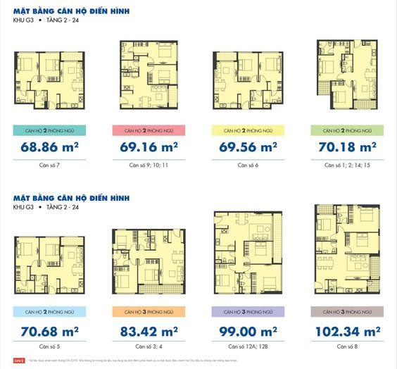 mặt bằng căn hộ tòa g3